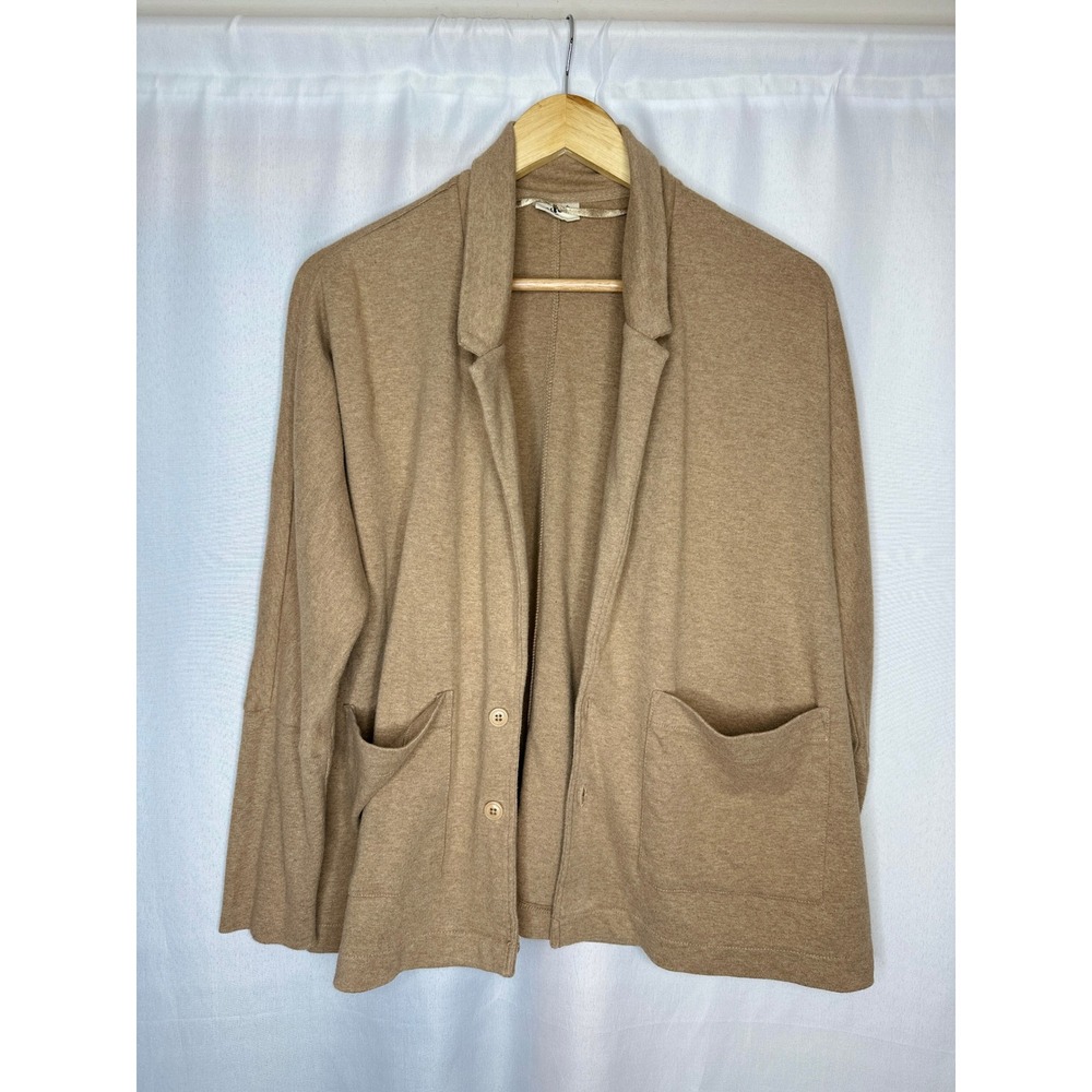 PACT Airplane Relaxed Blazer, LARGE Preppy Casual Organic Travel Comfort